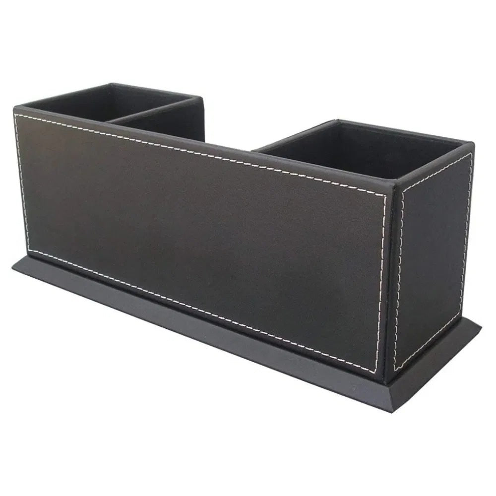 PU Leather Three-Compartment Desktop Organizer - lifestyle view