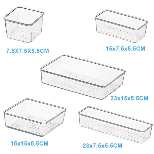 13-Piece Modular Drawer Organizer Bin Set - angle view