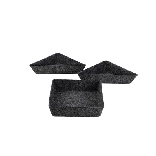 Removable Felt Desktop Organizer Tray Set - angle view
