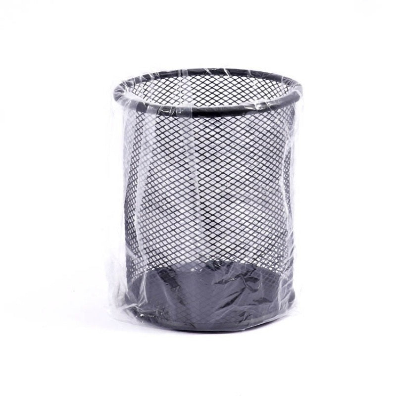 Round Metal Mesh Desktop Pen Cup - lifestyle view