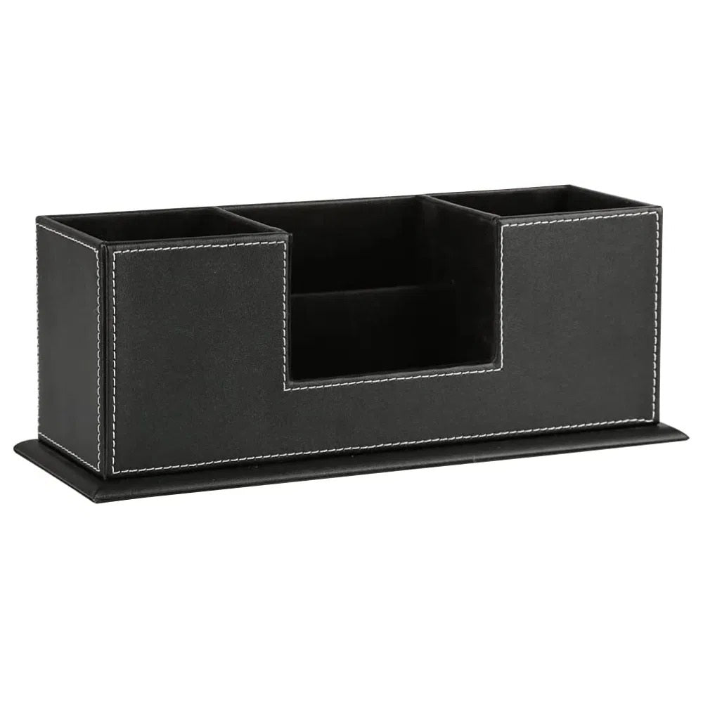 PU Leather Three-Compartment Desktop Organizer - main view