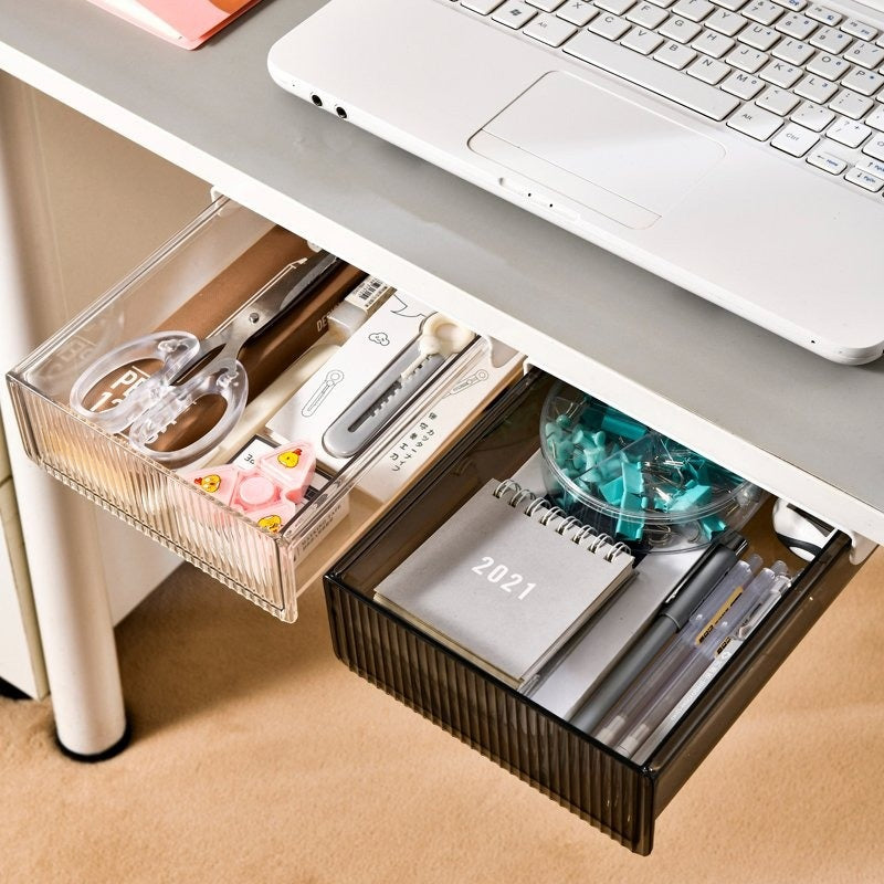 Under-Desk Slide-Out Storage Drawer - detail view