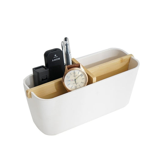 Bamboo-Divided Desktop Storage Caddy - main view