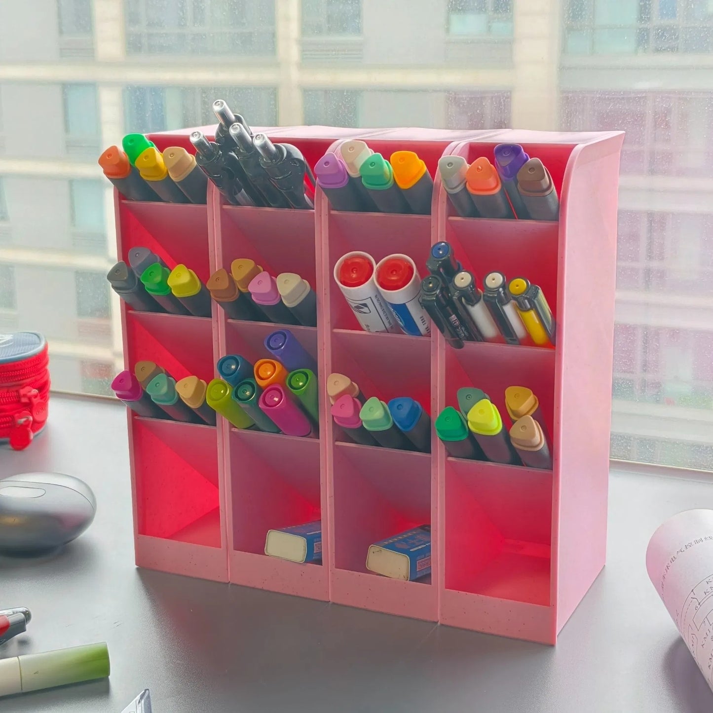 Angled Multi-Compartment Desktop Pen Organizer - main view