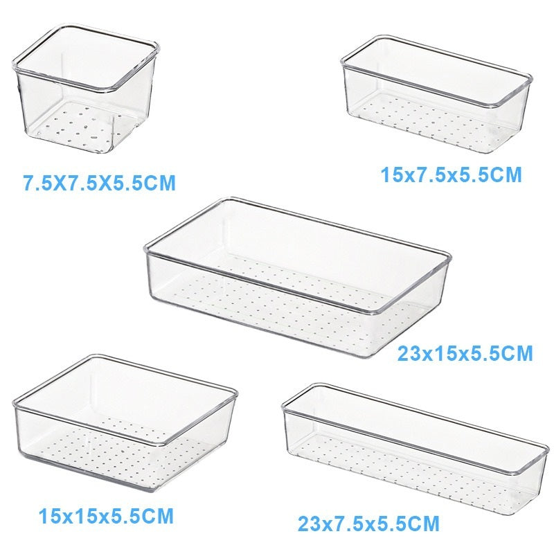 13-Piece Modular Drawer Organizer Bin Set - angle view