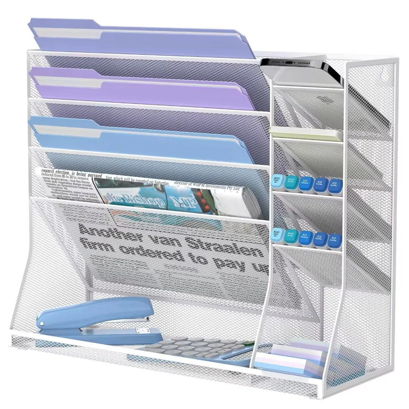 Four-Tier Mesh Desktop Paper and Supply Organizer - main view