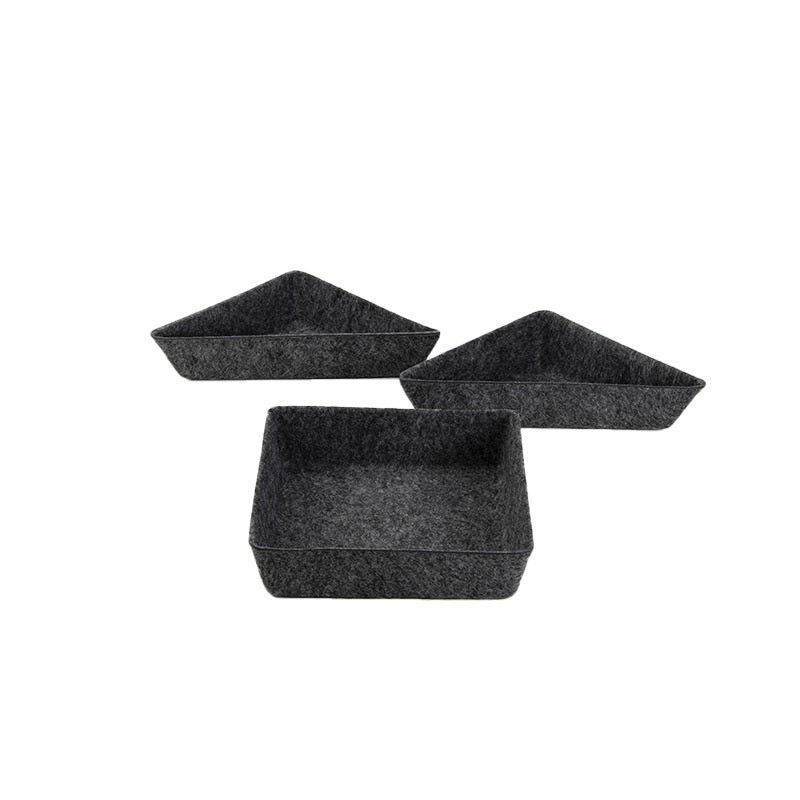 Removable Felt Desktop Organizer Tray Set - angle view