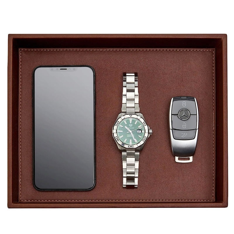 PU Leather Desktop Stationery Organizer Set - detail view