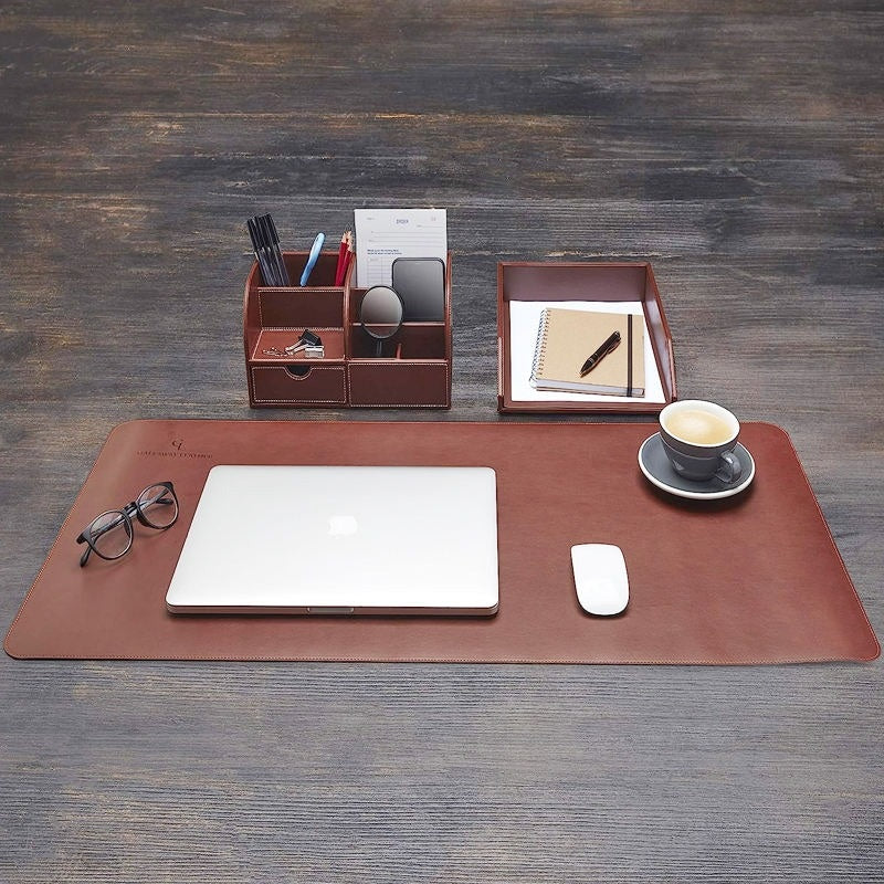 PU Leather Desktop Stationery Organizer Set - lifestyle view