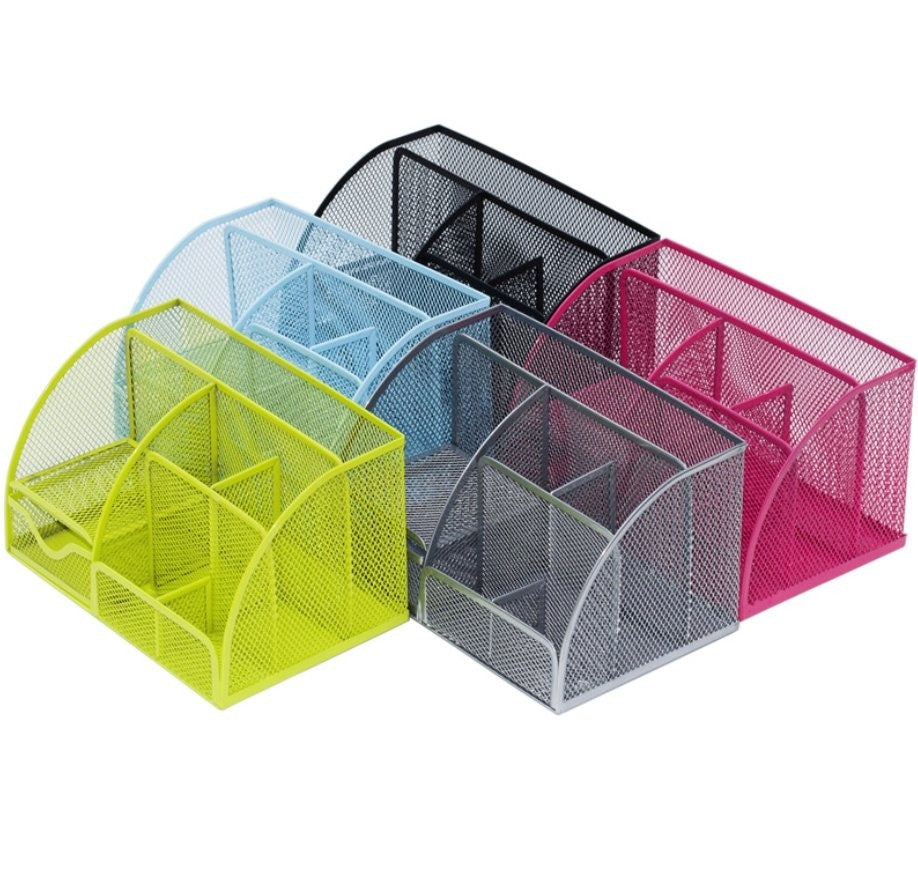 Multi-Compartment Metal Mesh Desk Organizer - main view
