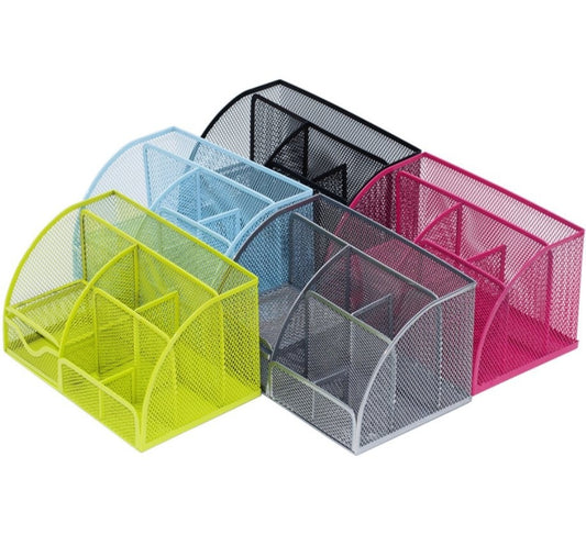 Multi-Compartment Metal Mesh Desk Organizer - main view