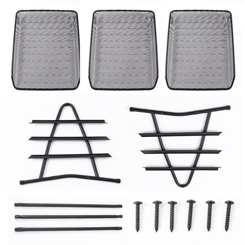 Three-Tier Metal Mesh Desktop File Tray - angle view