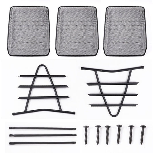 Three-Tier Metal Mesh Desktop File Tray - angle view