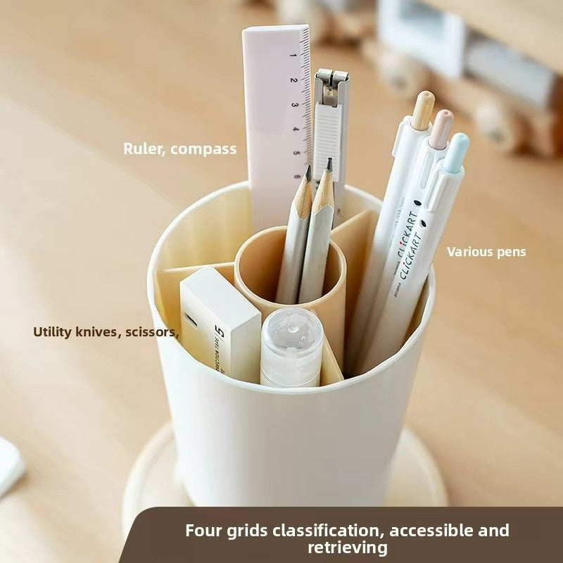 Rotating Multi-Compartment Desktop Pen Holder - angle view