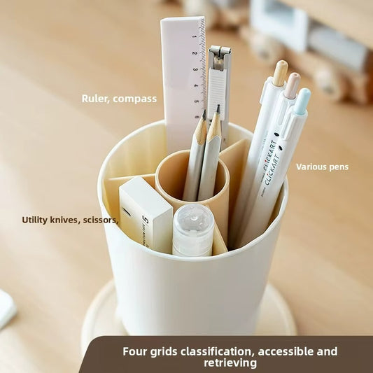 Rotating Multi-Compartment Desktop Pen Holder - angle view
