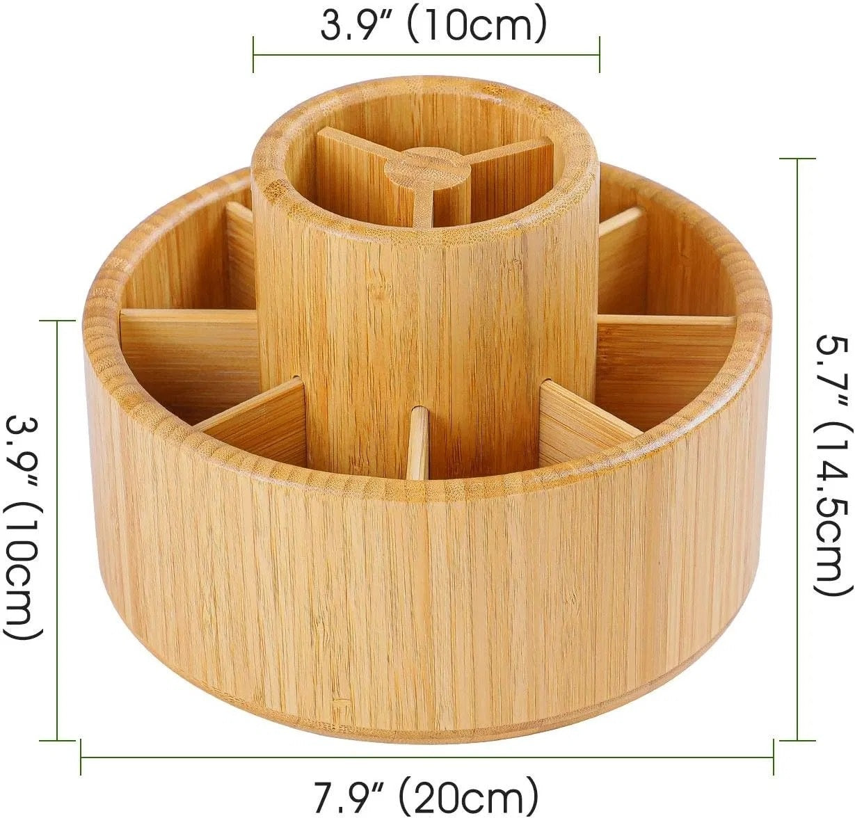 Rotating Bamboo Art Supply Organizer - angle view