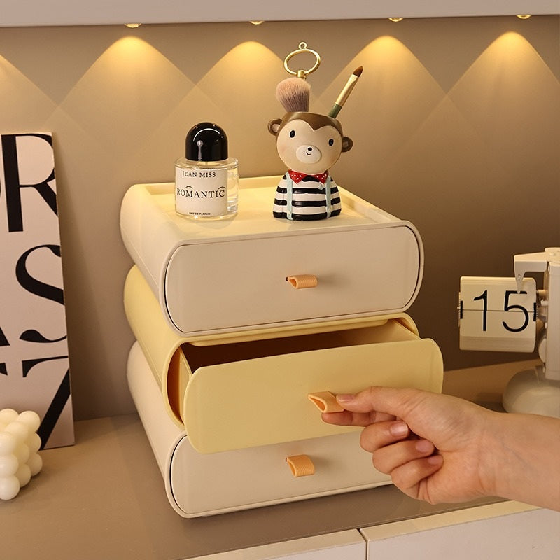 Pastel Stackable Desktop Drawer Box - angle view