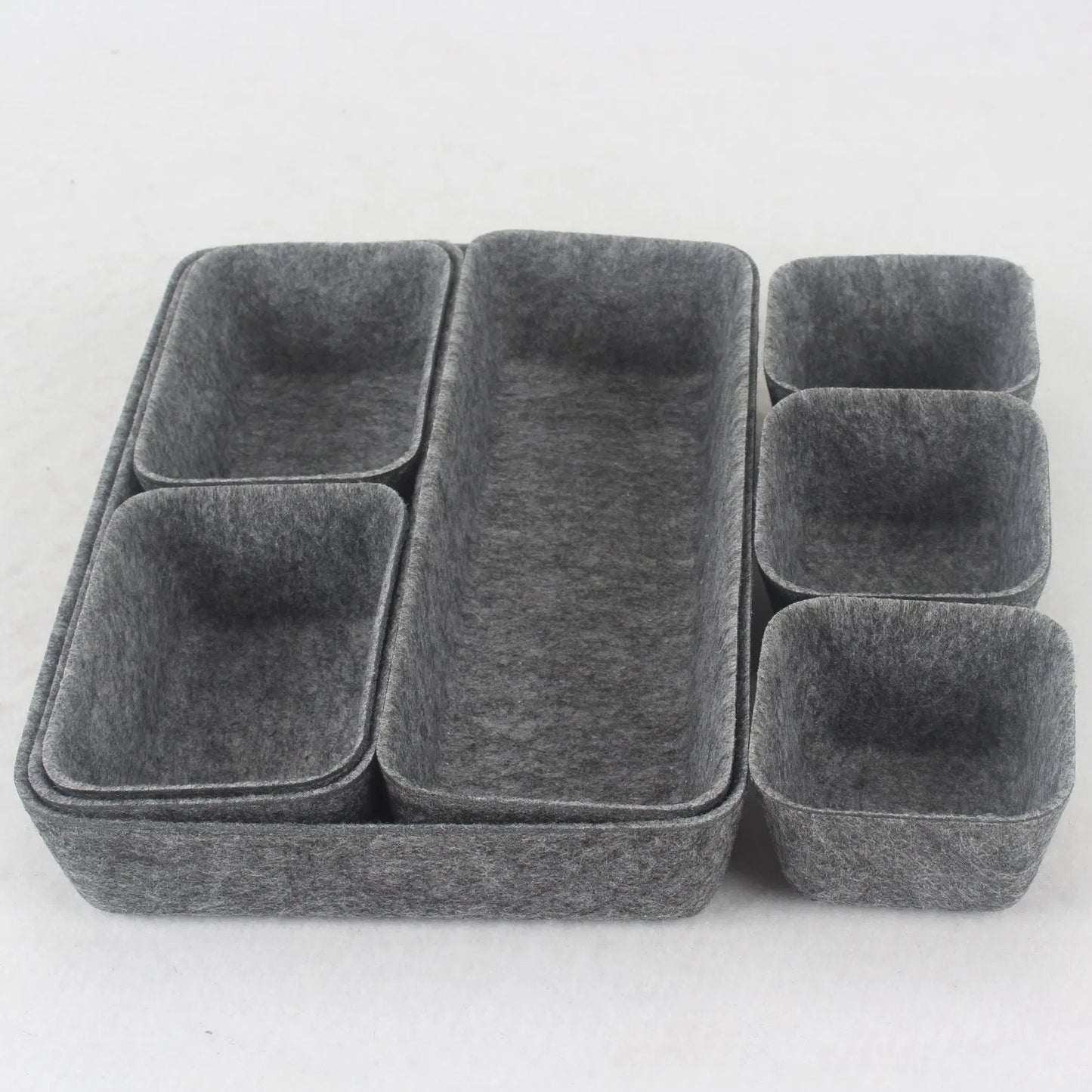 Eight-Piece Felt Drawer Organizer Set - angle view