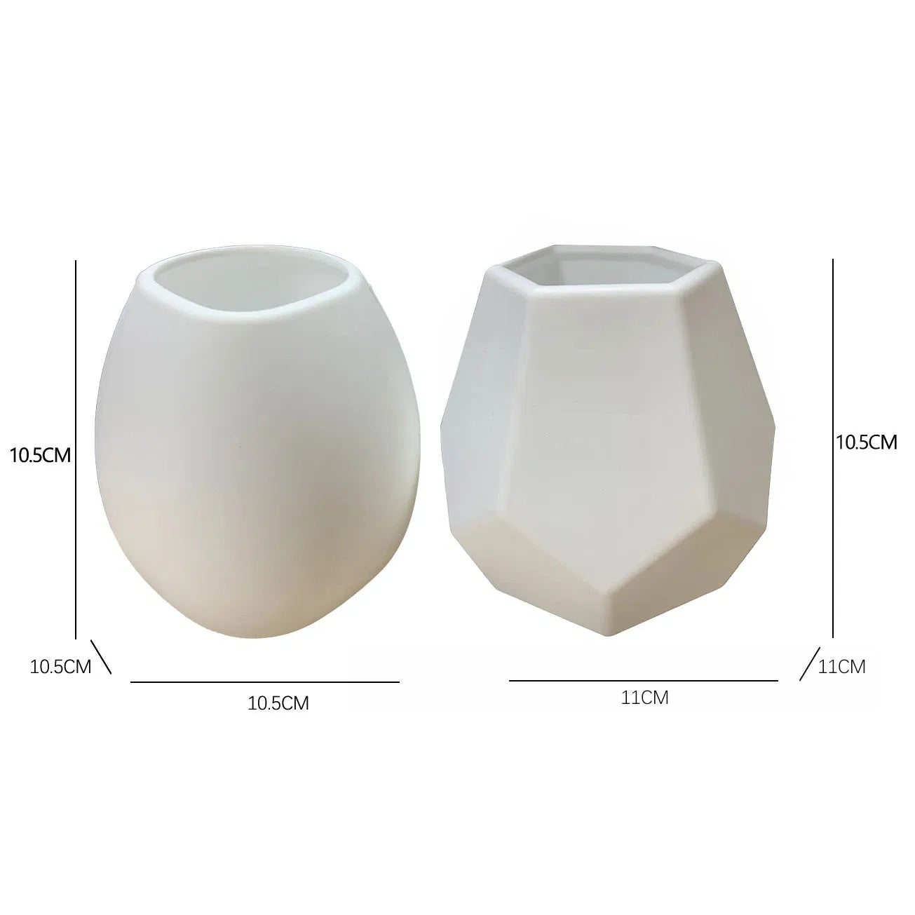 Geometric White Desktop Pen Holder - detail view