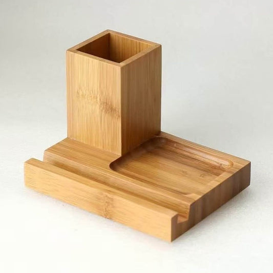 Bamboo Pen Holder with Accessory Tray - main view