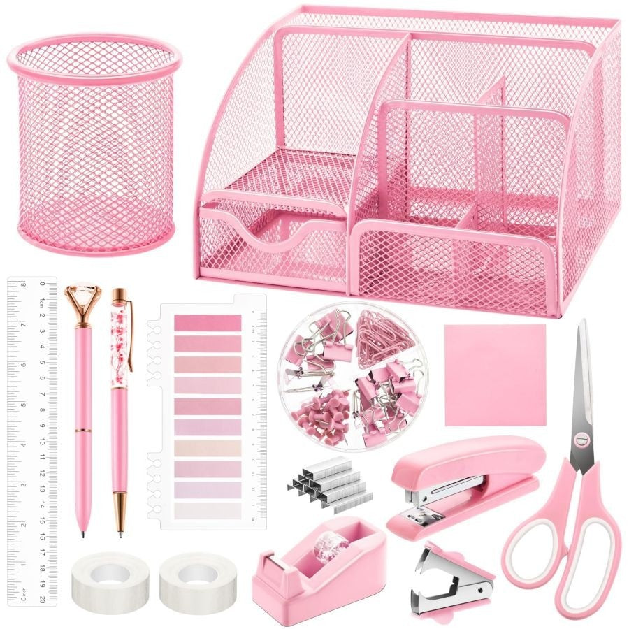 Eleven-Piece Mesh Desk Organizer Set - main view