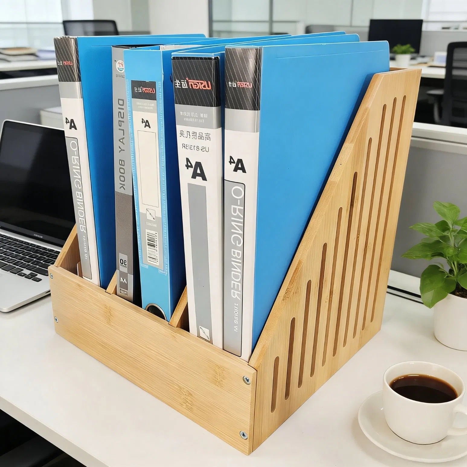 Vertical Bamboo File Sorter - lifestyle view