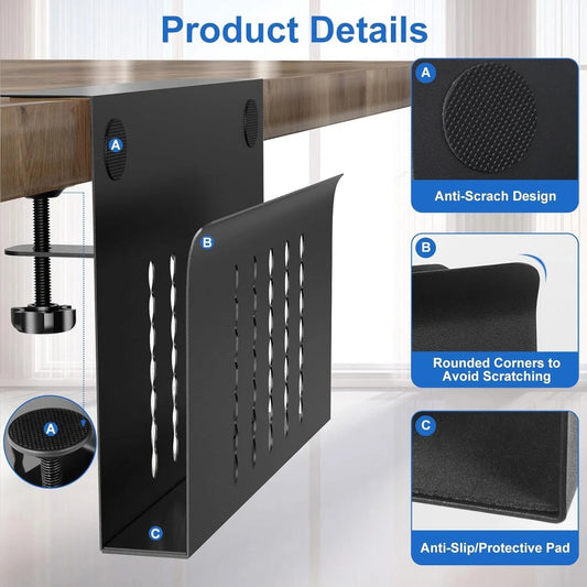 Clamp-On Desk Side Storage Organizer - angle view