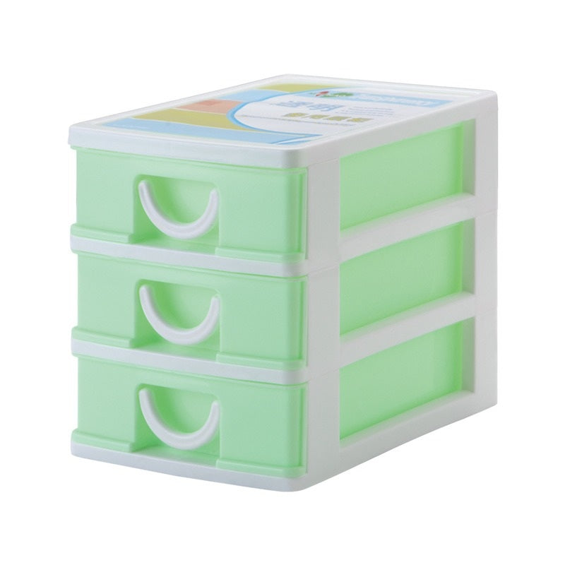 Three-Drawer Mini Desktop Storage Box - detail view