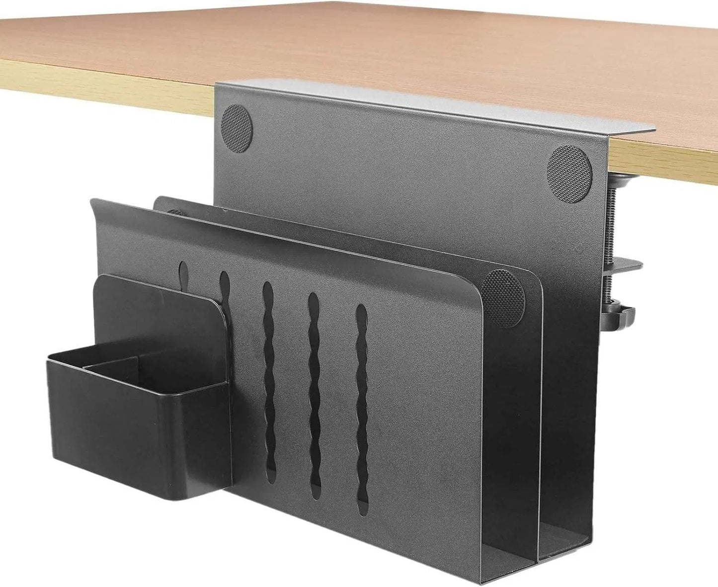 Clamp-On Under-Desk Storage Set - angle view