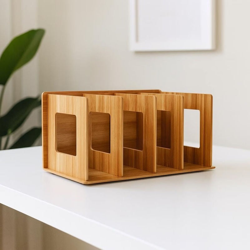 Bamboo Desktop Book and File Organizer - lifestyle view